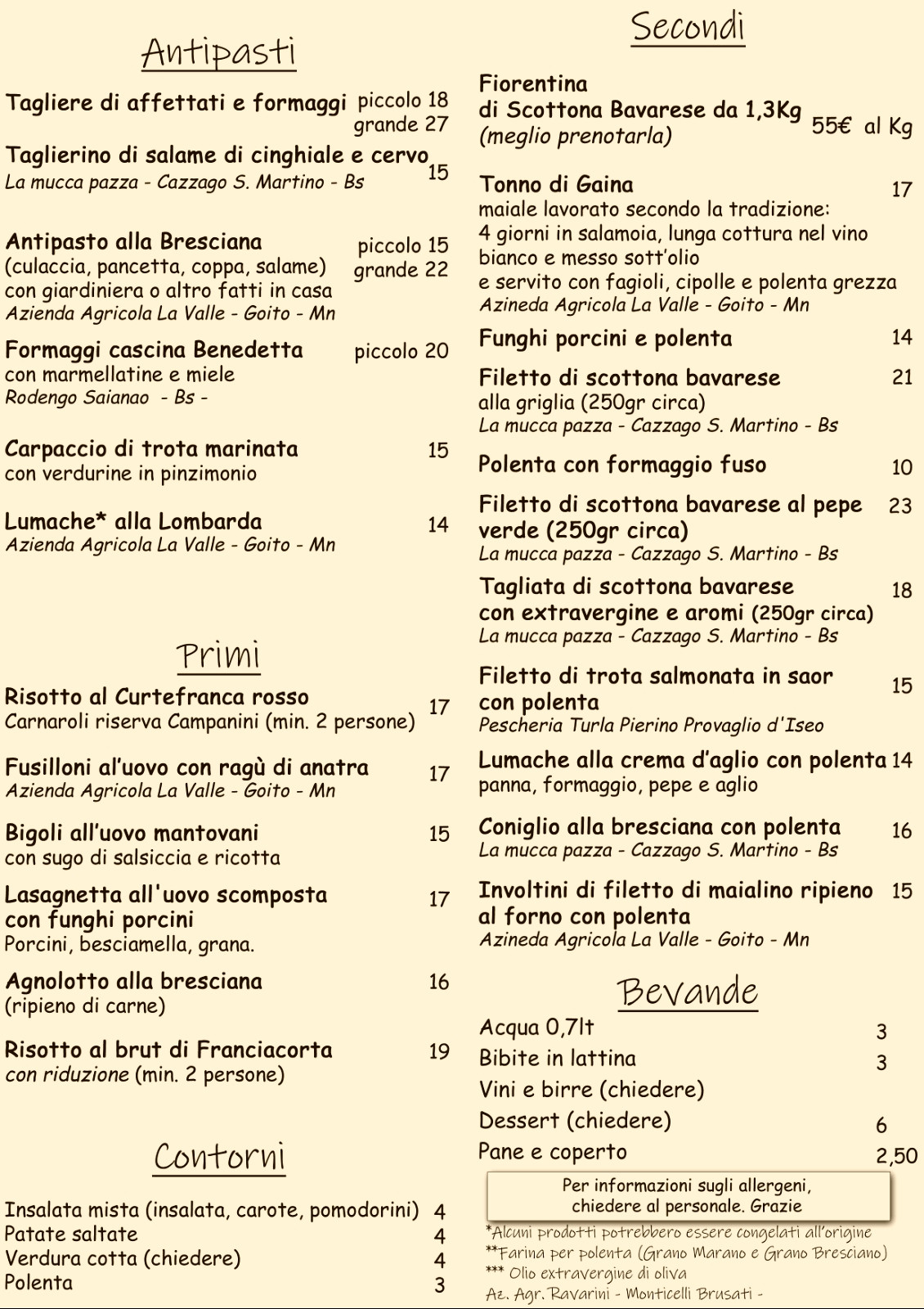 NUOVO MENÙ 