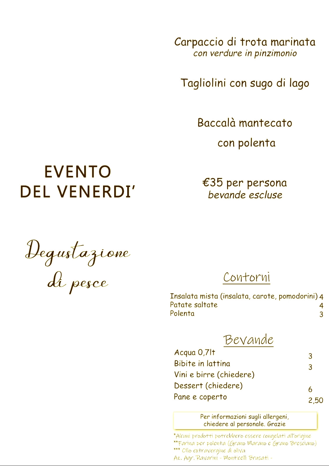 Evento del Venerdì sera 