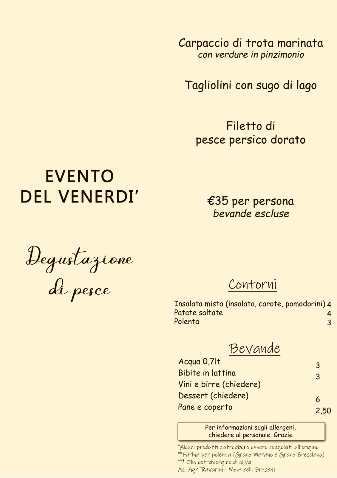 Evento per il Giovedì a cena 