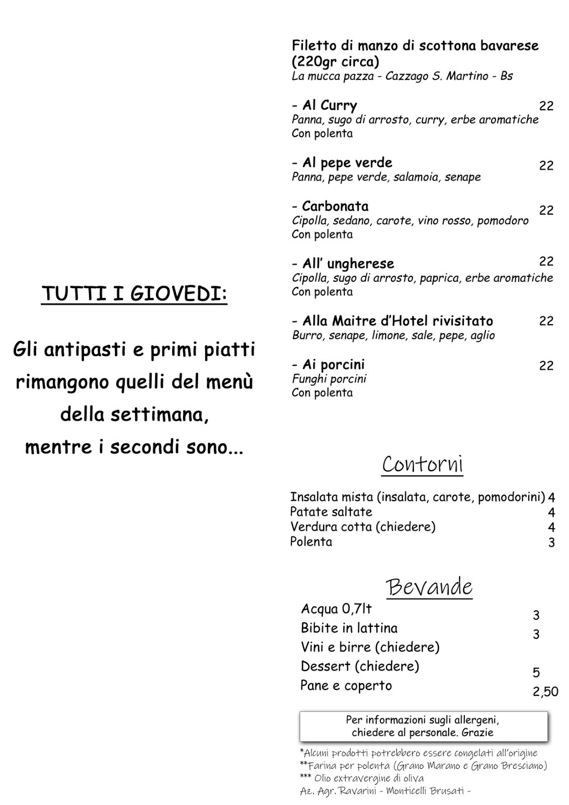 Tutti i Giovedì sera 